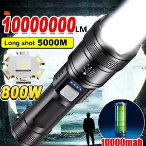 강력한 P70 Led 손전등 5000LM 울트라 브라이트 전술 조명 비상 스포트라이트 텔레스코픽 줌 라이트 내장 배터리