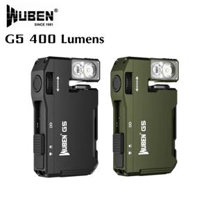 WUBEN G5 EDC 손전등 400루멘 휴대용 포켓 미니 라이트 방수 토치 180 °   실외용 자기 꼬리가 있는 회전 헤드