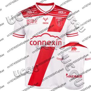 Hull KR 홈 럭비 저지 2025New Arrival England 남성 특대 캐주얼 빠른 건조 훈련 반팔 키즈 스포츠 v 넥 Tshirt