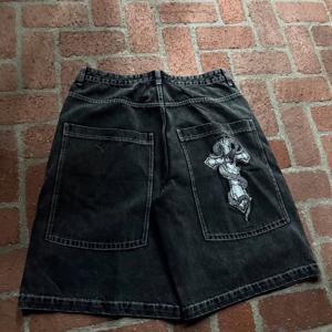 스트리트 힙합 캐주얼 루즈 멀티 포켓 스트레이트 반바지 남성 아메리칸 펑크 고스 레트로 하라주쿠 Y2K 패션 청바지 여성