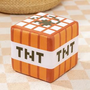 새로운 TNT 플러시 베개 큐브 폭탄 장난감 열쇠 고리 펜던트 부드러운 플러시 인형 장난감 어린이를위한 크리스마스 생일 선물