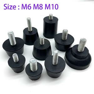4Pcs 고무 조정 가능한 피트 패드 나사 M6 M8 M10 테이블 의자 Balck 레벨링 발 패드 가구 다리 충격 방지 보호