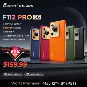 [월드 프리미어] Fossibot F112 PRO 5G 견고한 스마트폰 6.88인치 HD+ 7150mAh 24G(8+16)+256G 휴대폰 안드로이드 14 50MP 휴대폰