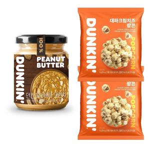 던킨 땅콩버터 100% 크런치 [200g x 1개] / 대파크림치즈 15g 팝콘 x 2개
