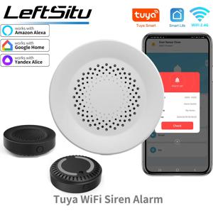 스마트 홈 보안을 위한 Tuya WiFi 사이렌 알람 100db 스피커는 Alexa Yandex Alice Tuya 스마트 라이프와 함께 작동합니다.