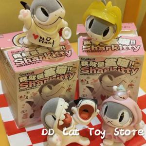 새로운 정품 Sharkitty Ver.1 시리즈 몰려 들고 블라인드 박스 Kawaii 동물 그림 서프라이즈 박스 데스크 장식 장식 생일 선물