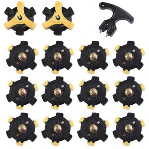 14Pcs 골프 신발 스파이크 금속 스레드 스터드 교체 트위스트 골프 스파이크 교체 세트 렌치 도구