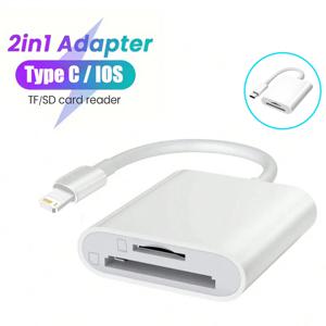 Apple iPhone 15 14 12 13 11 Pro Max Xs XR USB C OTG 어댑터 (iPad 용) 용 2 In 1 SD TF 카드 리더기 Samsung Xiaomi Huawei MacBook