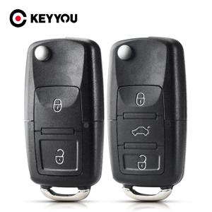 KEYYOU 1PCS 폭스 바겐 Vw 제타 골프 Passat 비틀 Skoda 좌석 폴로 B5 접이식 자동차 원격 키 플립 접이식 키 쉘 케이스
