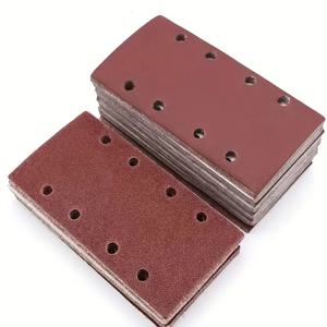 20개 8홀 직사각형 프리미엄 플록 샌드페이퍼 시트, 자체 접착식, 185X93mm - 에어 그라인더용 모듬 그릿(60-600)