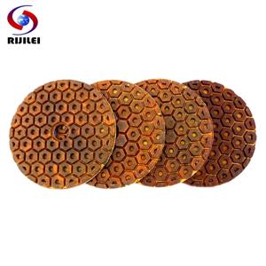 RIJILEI 4PCS 슈퍼 4 인치 다이아몬드 연마 패드 화강암 대리석 콘크리트 바닥 연삭 디스크에 대 한 구리 본드 습식 연마 패드