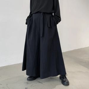 하라주쿠 기모노 사무라이 바지 남성용, 캐주얼 와이드 팬츠 중국 스타일 한푸 당나라 바지 검도 유니폼