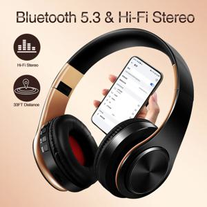 남성 선물 골드 무선 헤드폰 Xiaomi Samsung IPHONE 용 3.5mm 잭이있는 마이크가 내장 된 블루투스 이어폰 스테레오 헤드셋