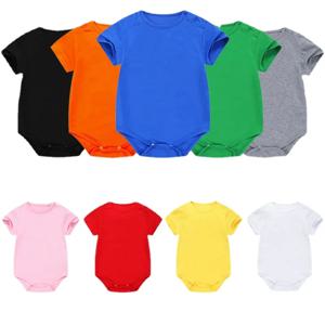 여름 얇은 솔리드 컬러 베이비 반팔 퓨어 코튼 Romper 블루 그린 레드 옐로우 Bottomst Onesies 0-24M 신생아 홈 바디 슈트