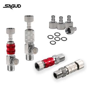 SAGUD 에어 브러시 빠른 연결 해제 액세서리 4 개의 추가 퀵 커넥터 호스 에어 브러시 부품이있는 1/8 퀵 릴리스 피팅 어댑터