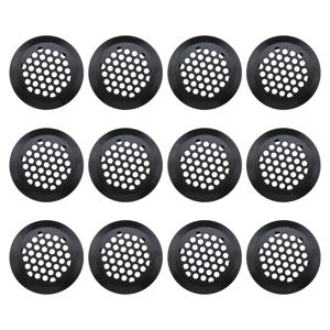 12pcs 라운드 캐비닛 공기 덕트 환기 Dia.35mm 철강 루버 메쉬 구멍 플러그 장식 커버 옷장 그릴 환기 시스템