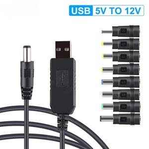Elough 와이파이-보조배터리 케이블 커넥터, USB DC 5V-12V 케이블 부스트 컨버터 스텝 업 코드, 와이파이 라우터 모뎀 선풍기 스피커용