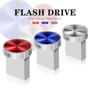슈퍼 미니 USB 플래시 드라이브 128GB 금속 펜 드라이브 64GB 방수 메모리 스틱, 32GB 레드 블루 실버 펜드라이브 16GB 실제 용량