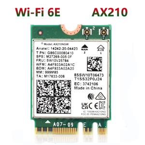 FENVI 블루투스 5.3 무선 네트워크 카드, 노트북 PC Win 10/11, 와이파이 6E 카드, AX210NGW, 5374Mbps, 2.4G, 5G, 6GHz, M.2 802.11AX