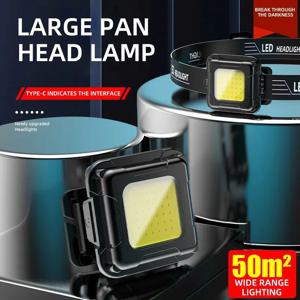 새로운 충전식 방수 초경량 5W COB LED 헤드램프 야외 미니 헤드 토치