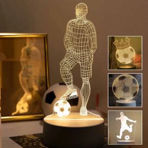 LED 3D 축구 테마 테이블 램프 USB 플러그 침실 머리맡 크리 에이 티브 도서 램프 스포츠 매니아 선물 장식 야간 조명