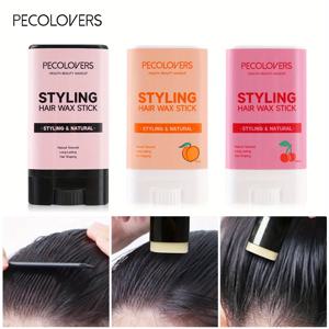 1pcs 과일 맛 헤어 왁스 스틱, 부드러운 가발을위한 스타일링 왁스 Flyaways Edge Frizz Hair 용 기름기가없는 스타일링 헤어 포마드 스틱