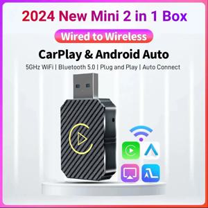 Apple iOS 용 2 in 1 무선 Carplay 어댑터 Havel Kia Volvo Audi MG VW Hyundai Jeep 용 Android 자동 스마트 USB 플러그 앤 플레이
