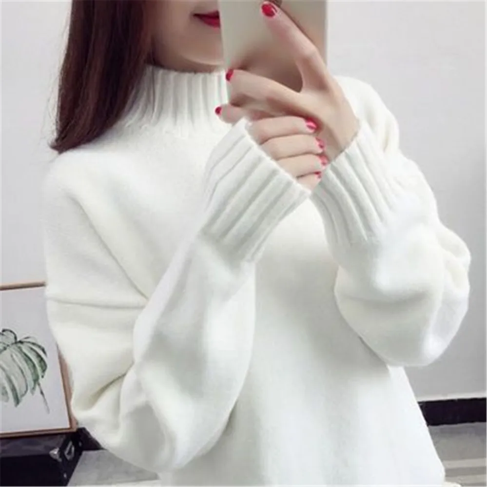 패션 캐시미어 터틀넥 스웨터 여성 2024 가을 겨울 풀오버 점퍼 당겨 Femme streetwear 캐주얼 니트 스웨터 PZ3455