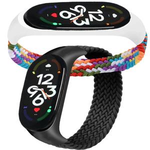 Xiaomi Mi band 7 시계 스트랩 나일론 시계 밴드 NFC 팔찌 스마트 Miband6 벨트 correa on Mi band 7 6 5 4 3 용 땋은 솔로 루프