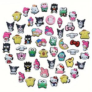 MNISO 10/30/52pcs 무작위 Sanrio 신발 장식 액세서리 나막신 Bogg 가방 버블 슬라이드 샌들