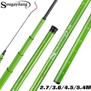 Sougayilang 잉어 낚싯대 2.7/3.6/4.5/5.4M 하드 탄소 섬유 휴대용 초경량 텔레스코픽 폴 최대 드래그 5Kg 낚시 도구