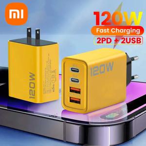 샤오미 초고속 충전기, 아이폰 15 프로 맥스, 4 포트, USB C PD, 고속 충전, USB 3.0, C 타입, EU, 미국 플러그, 샤오미, 120W