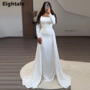 Eightale 사우디 이브닝 드레스 긴 소매 인어 웨딩 파티 댄스 파티 드레스 맞춤형 Strecthy Ballkleider