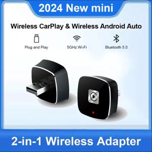 안드로이드 아이폰 자동 2 in1 용 무선 Carplay 어댑터 볼보 벤츠 Mg Kia Chery VW 용 무선 AI 박스 USB 연결에 유선