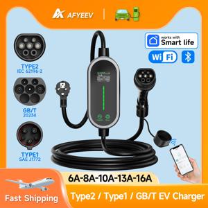 AFYEEV 전기 자동차 충전기, 전기 자동차용 휴대용 EV 충전기, 타입 1 SAE J1772 GB/T EVSE 충전 케이블, 3.6kW, 16A 타입 2