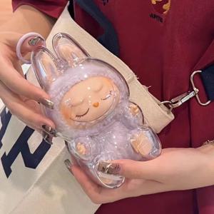 V1 V2 Labubu 보호 커버 Labubu 보호 케이스 앉아 파티 투명 보호 쉘 먼지 커버 인형 투명 커버