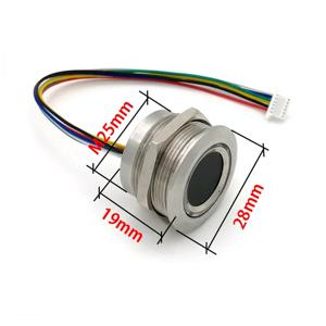 N82R R503 원형 원형 RGB 링 표시기 LED 제어 DC3.3V MX1.0-6Pin 용량 성 지문 모듈 센서 스캐너, 15Mm