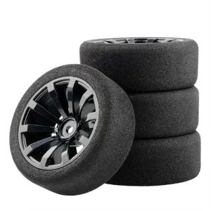 12mm Hex RC 레이싱 카 액세서리 4Pcs 세트 HSP HPI 1/10 On-road RC Car 용 레이싱 폼 타이어 휠 림 세트