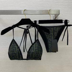 패션 디자인 여성 비키니 세트 클래식 기하학 프린트 수영복 디자이너 브랜드 레이디 비치 섹시한 수영복