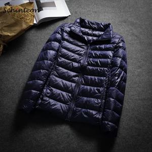 Schinteon 울트라 화이트 오리 자켓 봄 가을 따뜻한 슬림 지퍼 여성 패션 라이트 다운 코트 13 색 S-7XL