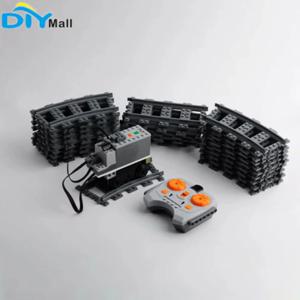 DIY 기차 모터 세트 IR 원격 수신기 AAA 배터리 케이스 LED 스트립 레일 트랙 레고 도시 기차 PF MOC 블록과 호환 가능