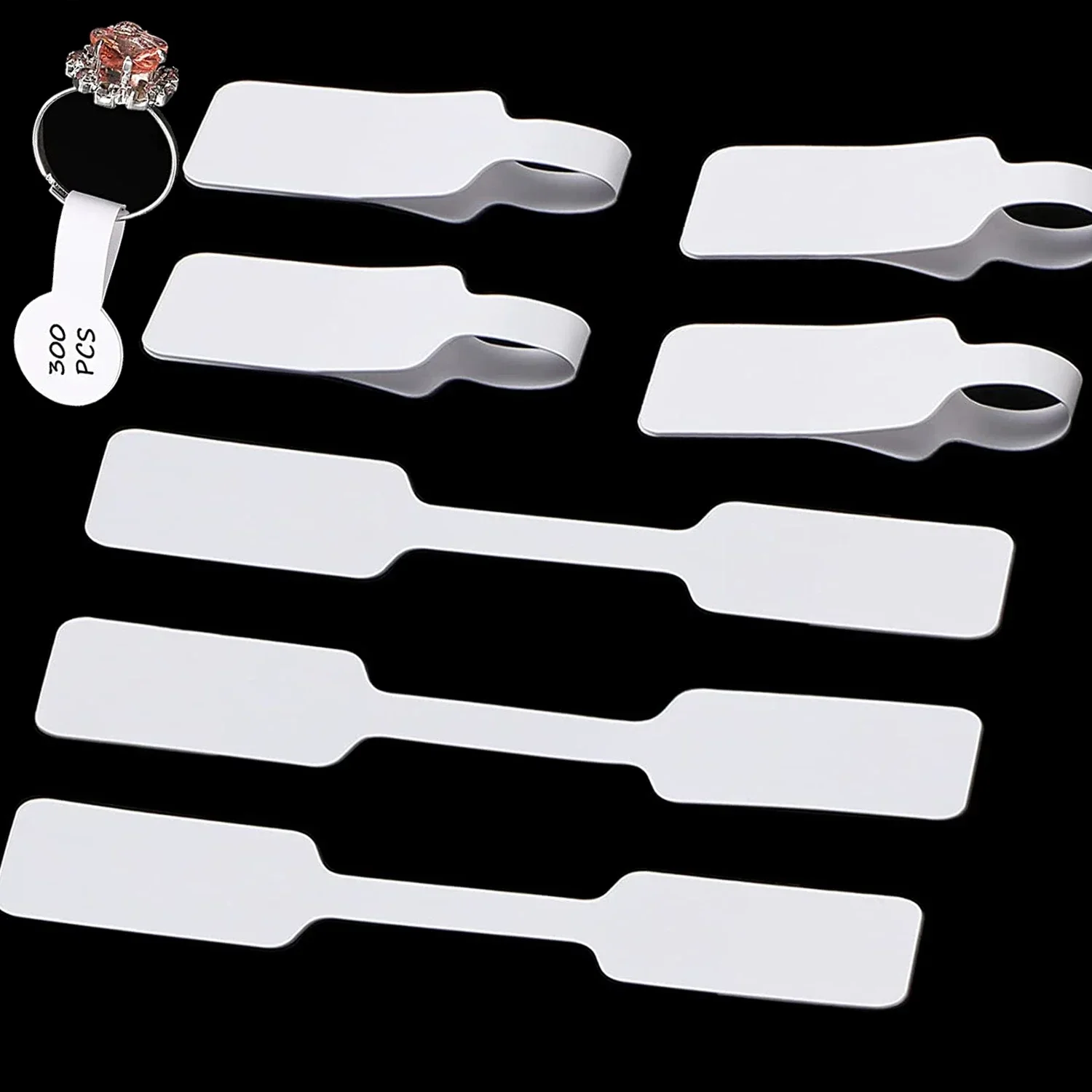 100Pcs 쥬얼리 가격 태그 쥬얼리 태그 자기 접착제 흰색 빈 가격 태그 목걸이 귀걸이 팔찌 가격 직사각형 레이블