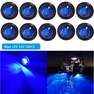10PCS DC 12V 24V 해양 보트 Transom LED 스턴 라이트 차가운 흰색 LED 테일 램프 요트 액세서리 블루 화이트 레드 그린