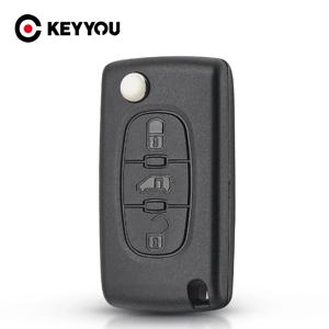 KEYYOU 1PCS 푸조 파트너 전문가를위한 플립 원격 밴 자동차 키 Citroen Berlingo Dispatch (Van) 접이식 Ce0523 ce0536 HU83 VA2