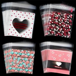 100pcs 캔디 쥬얼리 포장 선물 중소 기업 제품 공급에 대 한 자기 접착제 플라스틱 투명 셀로판 가방 향 주머니