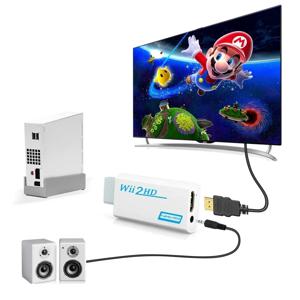 풀 HD 1080P Wii-HDMI 호환 변환기 어댑터 Wii 2 HDMI 3.5mm 잭 오디오 비디오 케이블 720P PC HDTV 모니터 디스플레이