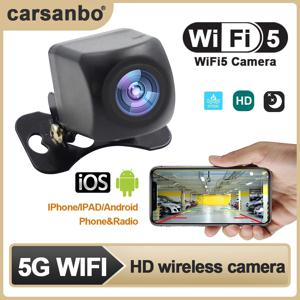 Carsanbo 범용 무선 야간 투시경 후면보기 카메라 HD 자동차 방수 Wifi 반전 카메라 5V USB 12V 지원 안드로이드 IOS