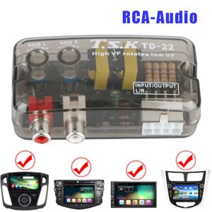 자동차 자동차 오디오 변환기 스피커 레벨 변환기 어댑터 범용 RCA 라인 12V