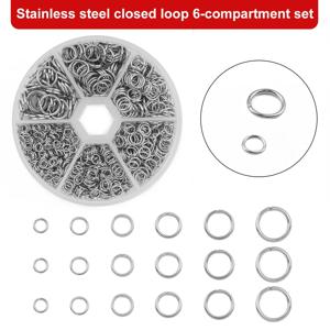 1 세트 1200pcs 스테인레스 스틸 오픈 점프 링 4/5/6/7/8/10mm 분할 링 커넥터 쥬얼리 팔찌 목걸이 Diy 액세서리