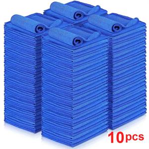 10Pcs 마이크로 화이버 자동차 청소 타월 슈퍼 흡수성 자동차 건조 천 가정용 자동차 관리 자세히 헤밍 타월 먼지 떨이 넝마